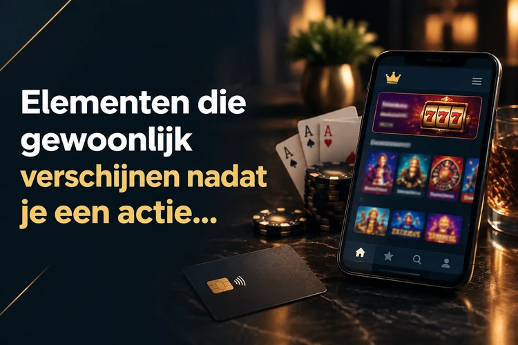 Elementen die gewoonlijk verschijnen nadat je een actie uitvoert op het scherm